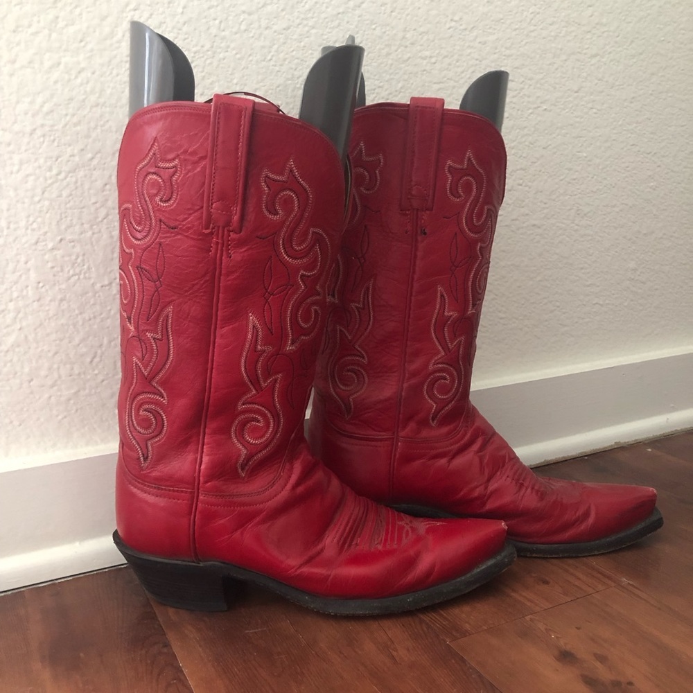 Red Lucchese Boots